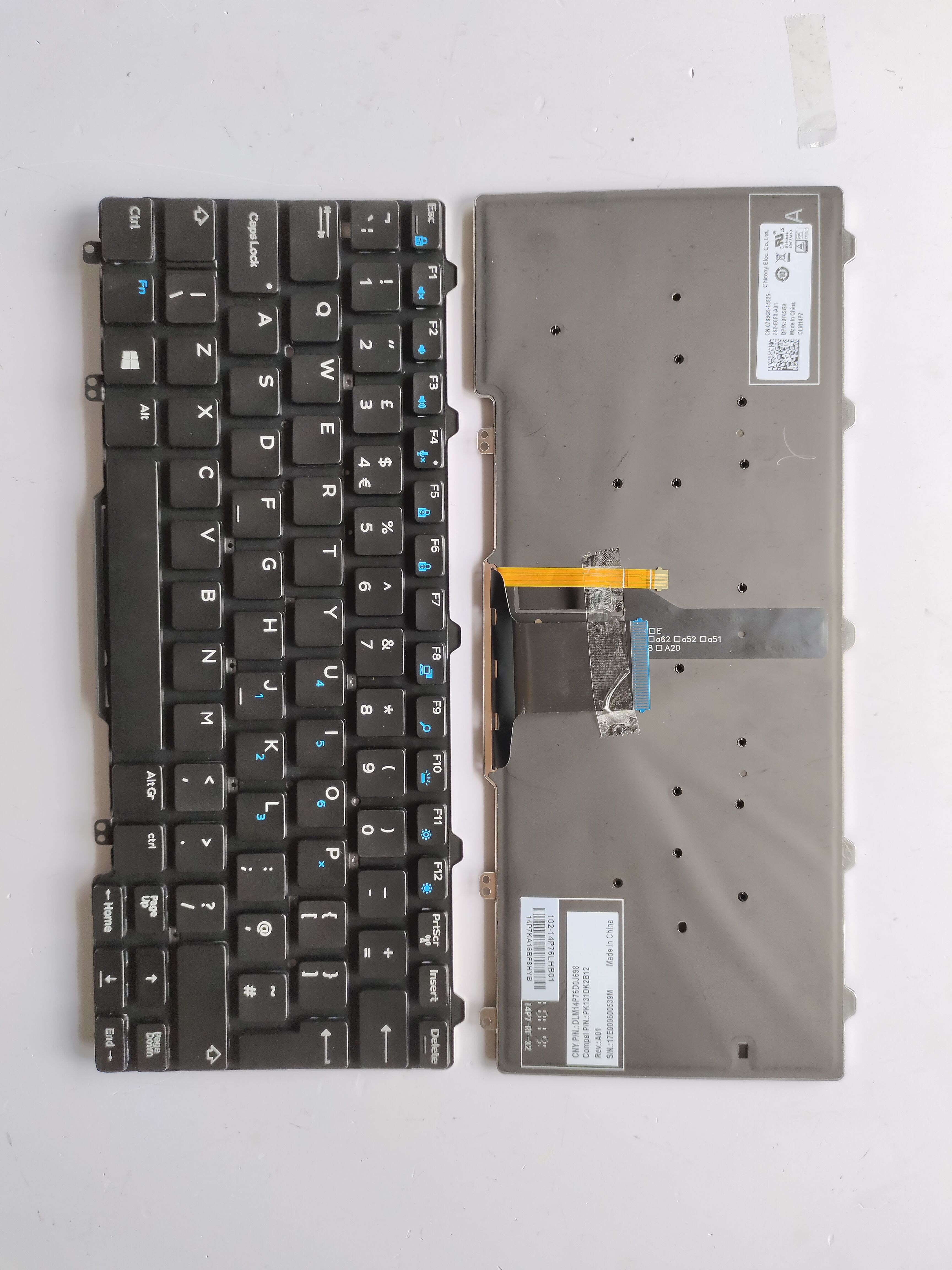 Picture of New Replacement Laptop Keyboard For DELL E7270/E9250 BLACK Backlit (OEM) Uk Layout